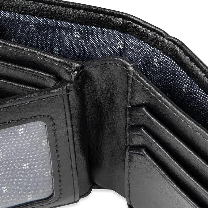 Levi's Men's Extra Capacity Slimfold Wallet with Multiple Card Slots and ID Window