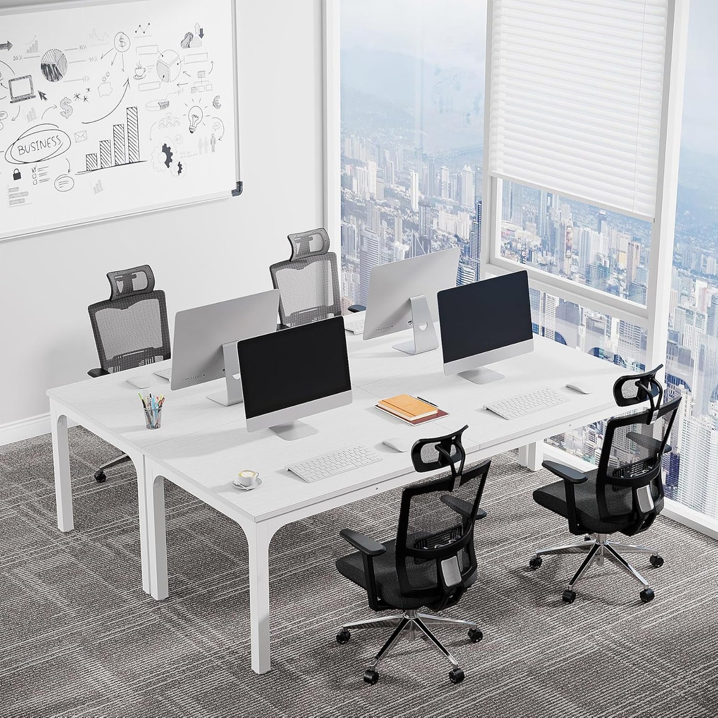 Tribesigns 6.5ft Conference Room Table, 78.74" W x 27.56" D Large Office Meeting Table, Modern Seminar Desk for Boardroom
