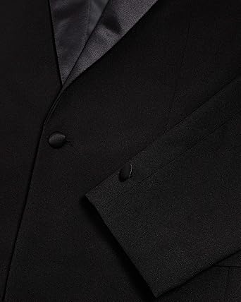 100% Polyester Regular Fit Classic Satin Notch Lapel One Button Men’s Black Tuxedo Jacket Size M