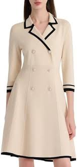 GOELIA Mini Sweater Dress for Women, Button up 3/4 Sleeve Knit Dresses for Teacher Work Business  Size S