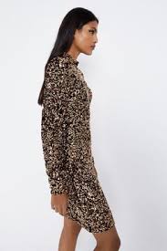 Dress the Population Women's Emery Long Sleeve Stretch Sequin Midi Sheath  Size S