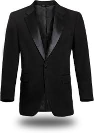 100% Polyester Regular Fit Classic Satin Notch Lapel One Button Men’s Black Tuxedo Jacket Size M