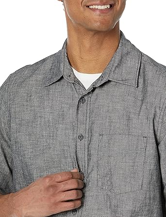 Men's Long Sleeve Chambray Woven Button-Down Shirt  size L