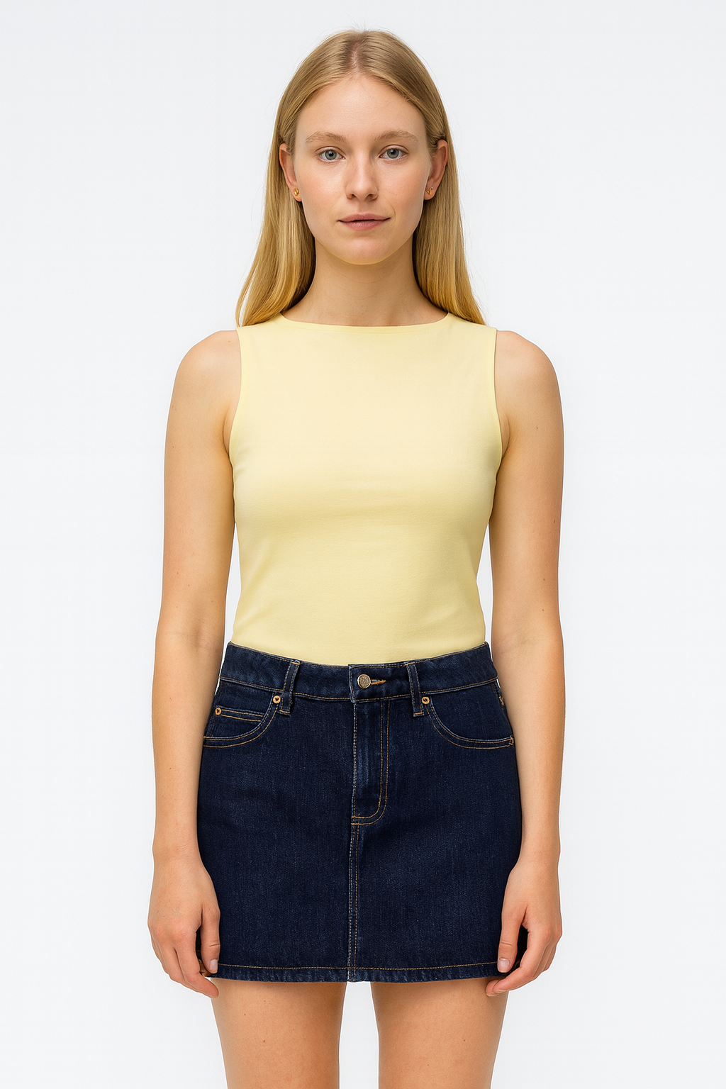 aihihe Junior Teen Girls Women Casual Summer Mid Waist Stretchy Denim Jean Shorts Short Jeans Blue  size 34