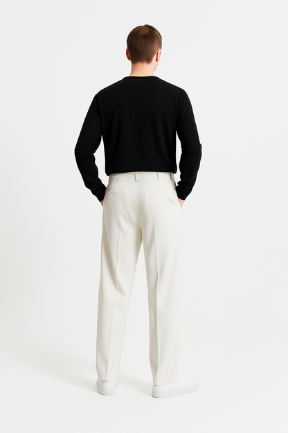 Men's Solid Wide Leg Suit Pants Casual Fashion Baggy Trousers size L