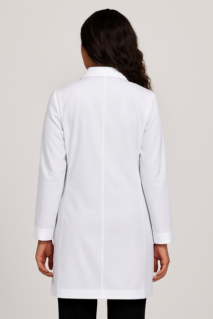 VOGRYE Professional Lab Coat for Women Men Long Sleeve, White, Unisex  Size M