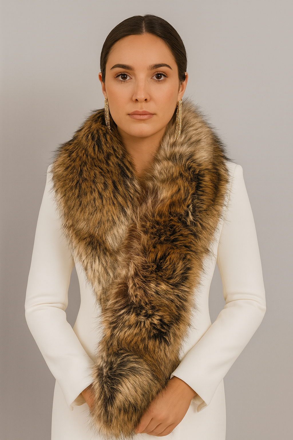 Women's Cashmere Faux Fur Collar