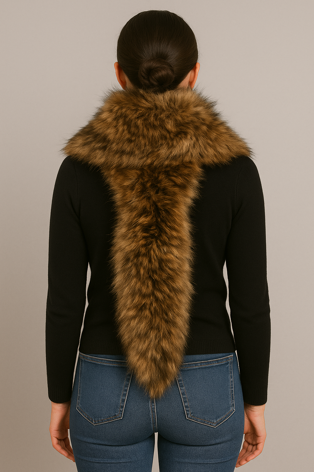 Women's Cashmere Faux Fur Collar