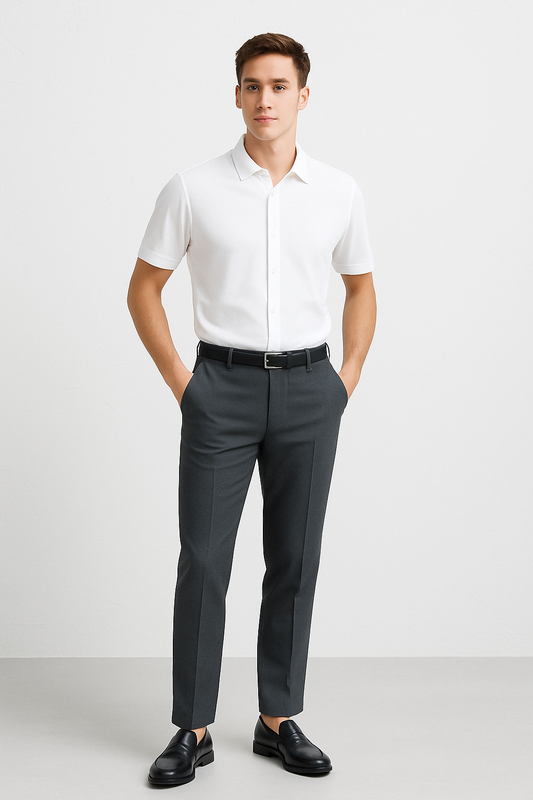 29" Men's Stretch Dress Pants Premium Comfort Classic Casual Business Work Pants for Men Golf Pants Slim Fit Suit Pants Grey Size 40R/W34