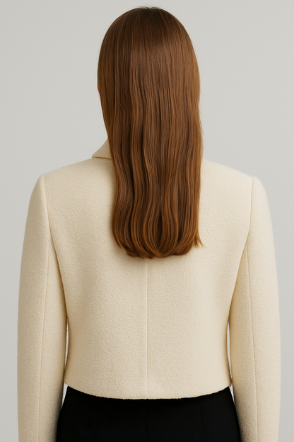 Short Beige Chanel Style Jacket Size S