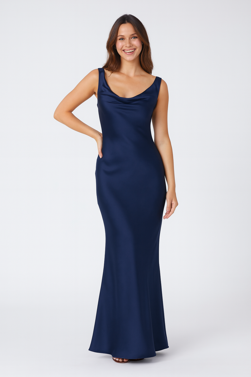 Off Shoulder Prom Dresses with Slit for Women Pleated Mermaid Satin Formal Evening Gown  Size M