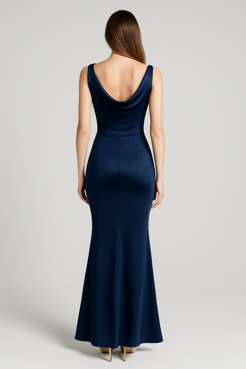 Off Shoulder Prom Dresses with Slit for Women Pleated Mermaid Satin Formal Evening Gown  Size M