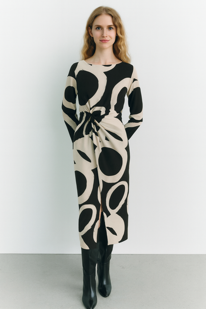 PRINTED MIDI DRESS Size M