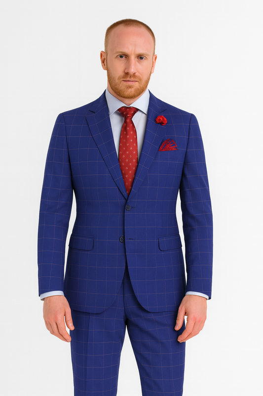 Slim Fit Mens Plaid Blazers Coats Elegant Plaid Jacket  size 40