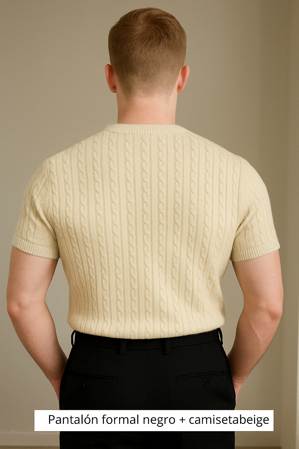 Xingfenly Men' Summer Solid Striped Knitted Breathable Collarless Shirt Half Comfy for Male Vacation  Size NO