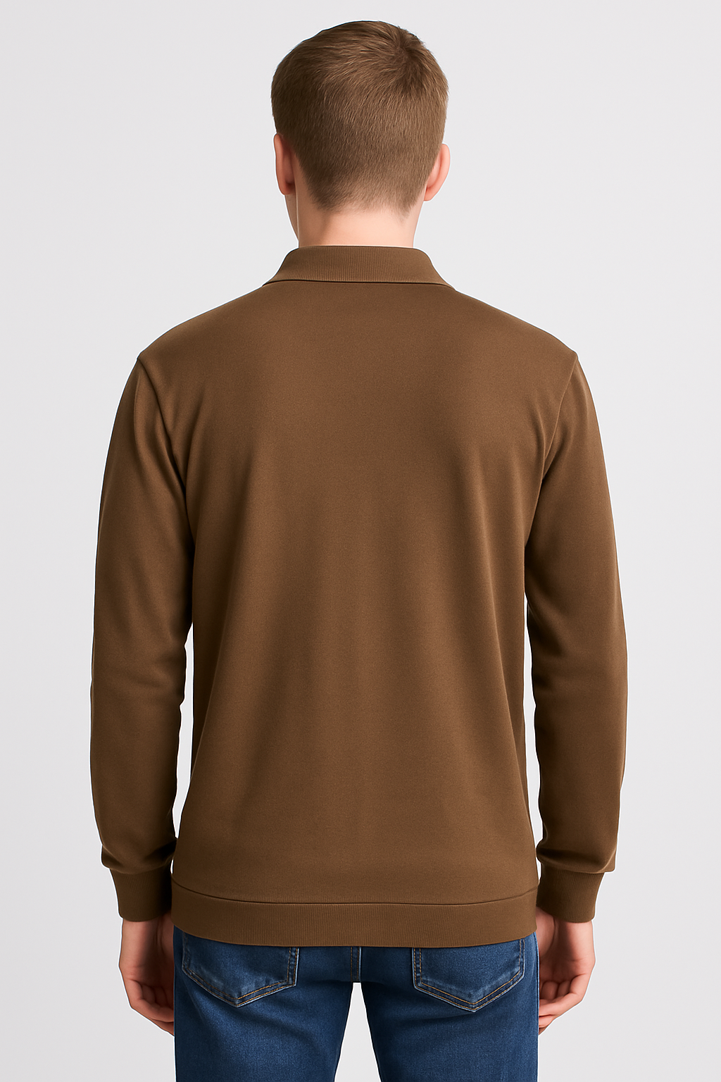MALO Tortilla Brown Long Sleeve Men's Light Polo Sweater US 4XL IT 60 Size M
