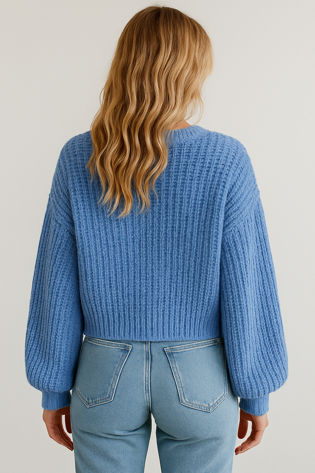 Womens Chunky Cardigan Knit Open Front Sweater Long Sleeve Button Up Cropped Cardigans Sweater Outerwear Coats, Size S