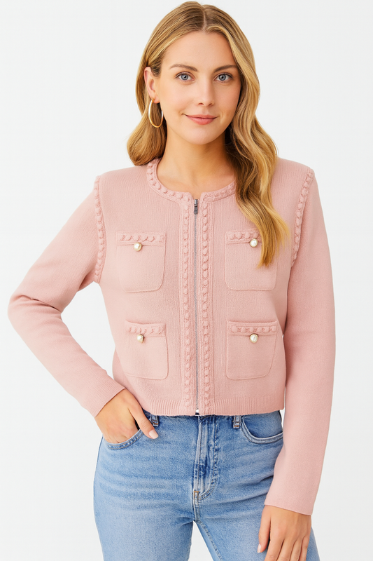 Esobo Womens Knit Cardigan Sweaters Open Front Long Sleeve Cropped Trendy Jacket OuterwearSize No