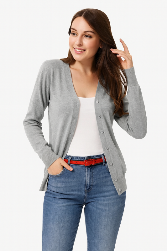 giacchetti cardigan Women's Cardigans V-Neck Button Down Knit Lightweight Soft Long Sleeve Basic Classic Women's Sweater  Size M