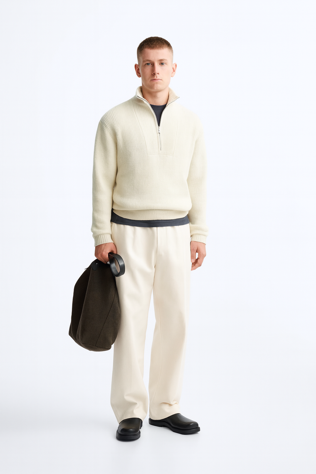 ZARA Brushed Mock Turtleneck Sweater Size L