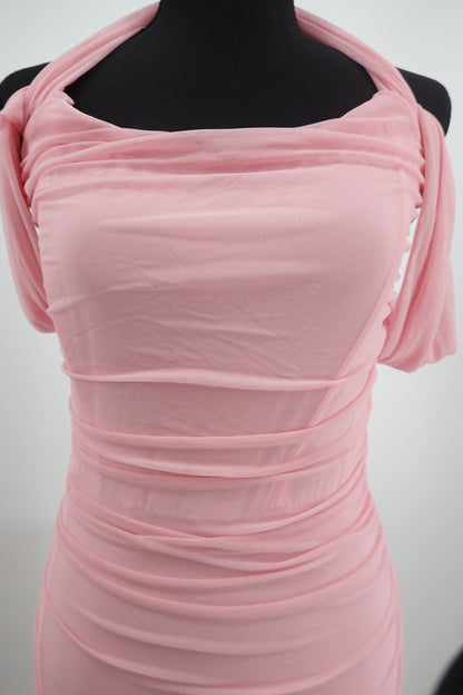 Women's Pink Fitted Formal Gown – Size M