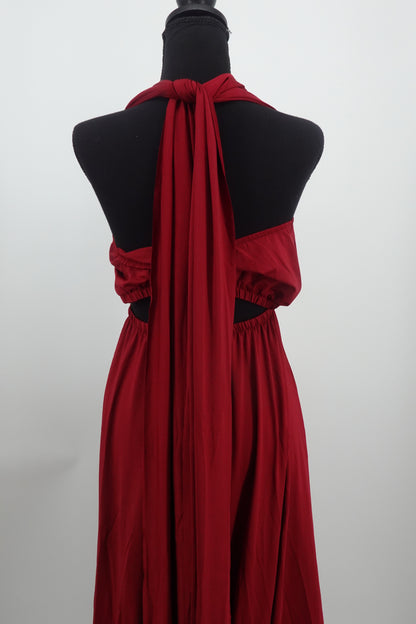 Elegant Red Floor-Length Dress for Women – Size M