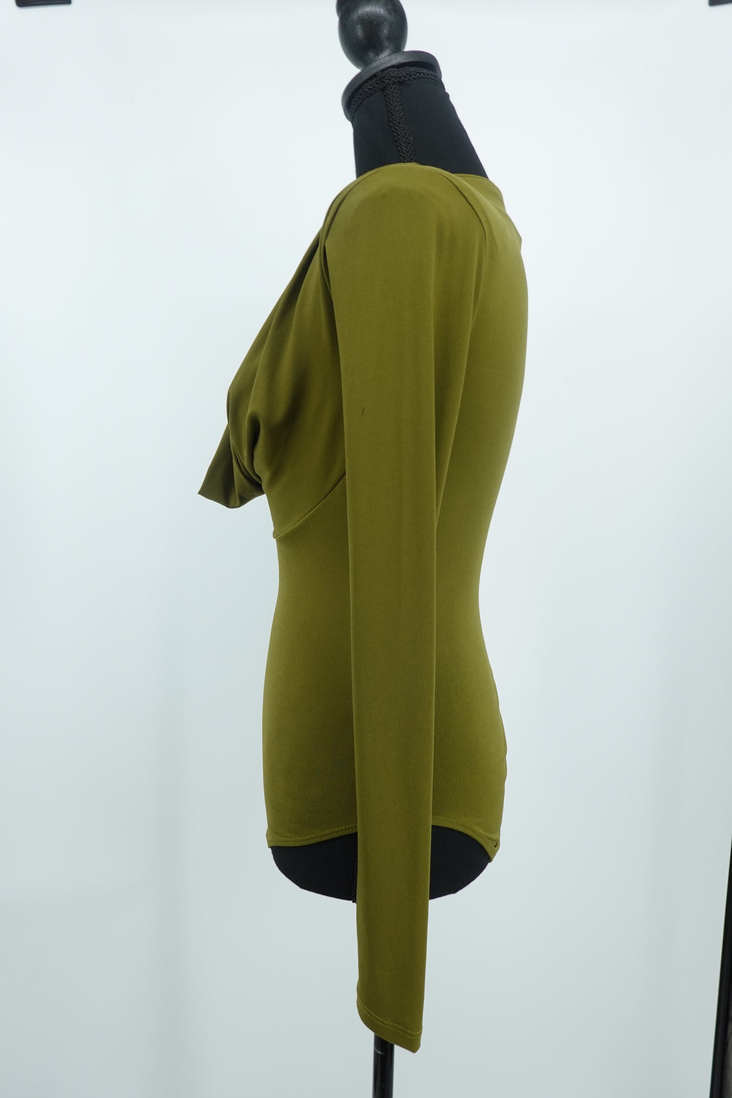 ZARA SHOULDER PAD DRAPEDBODYSUIT -Pistachio green size S