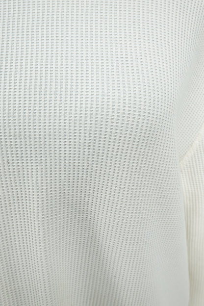 FRUIT OF THE LOOM Men’s White Checkered Long Sleeve Shirt – Size L