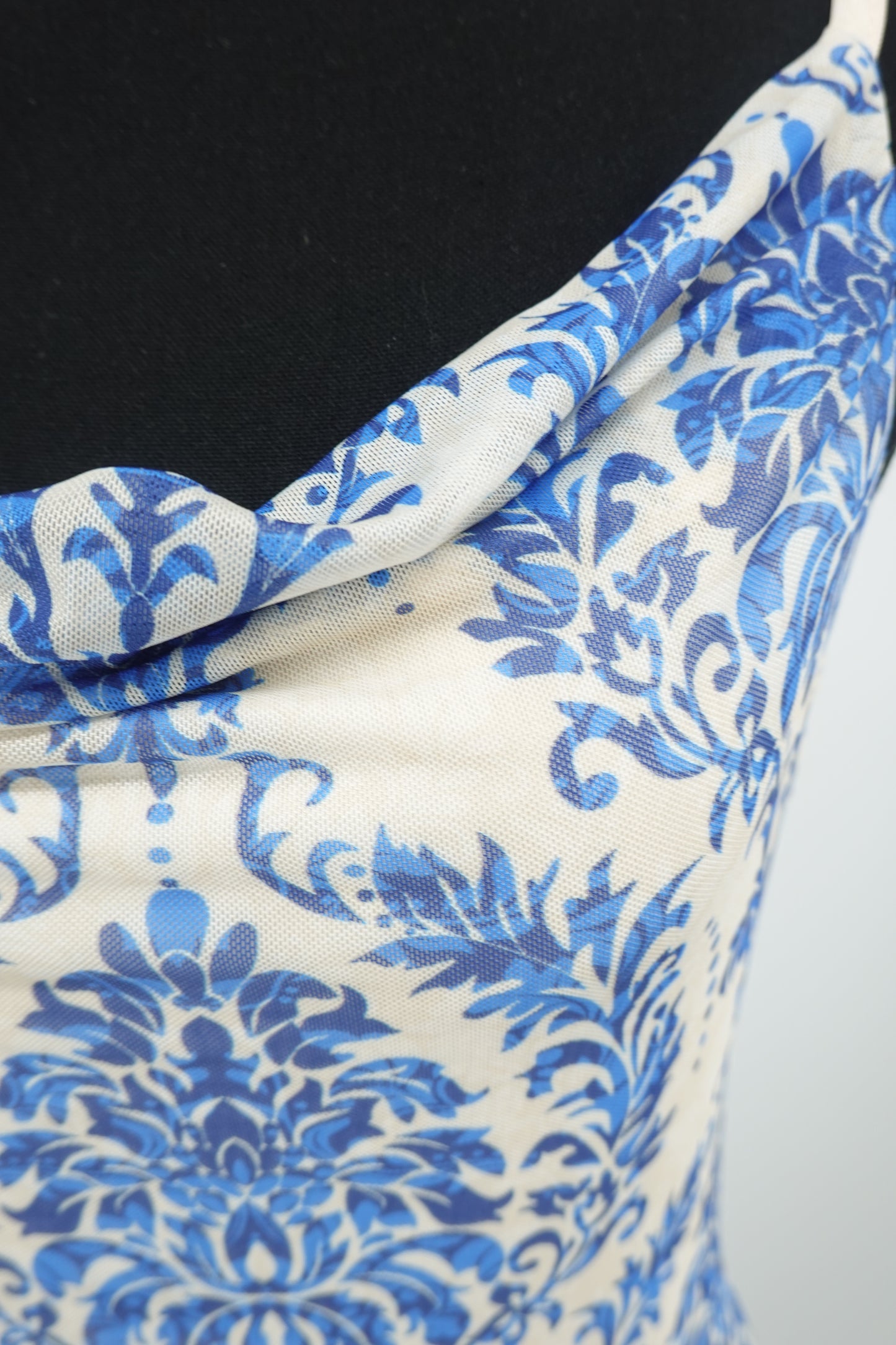 Women's Blue Floral Print Spaghetti Strap Maxi Dress – Size Small