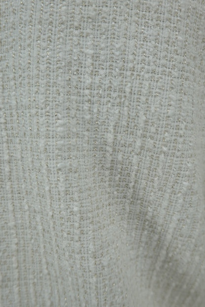 Women's White Cotton-Linen Chanel-Style Blouse – Size S