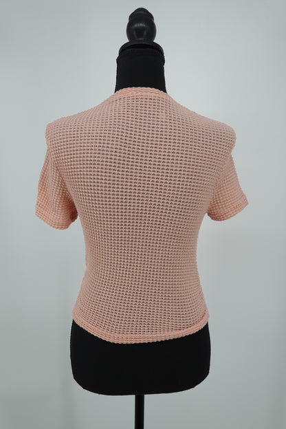 Women's Pink Cut-Out Knit Blouse – Size S