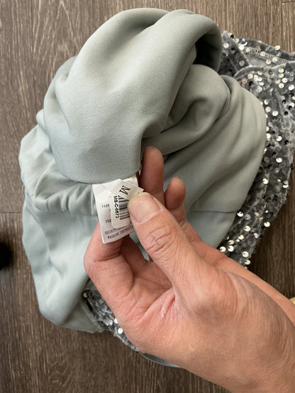 Gray Long Dress with Silver Sequins - Size M