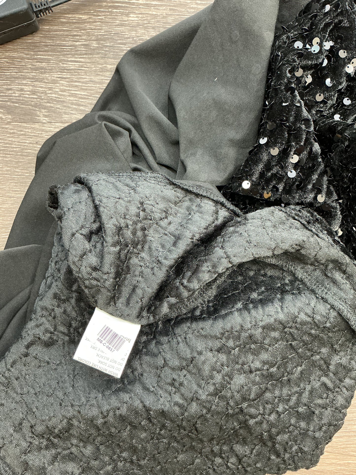 Black Long Dress with Sequins - Size S