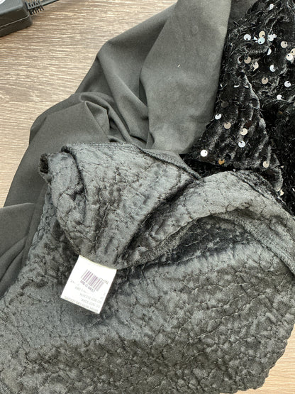 Black Long Dress with Sequins - Size S