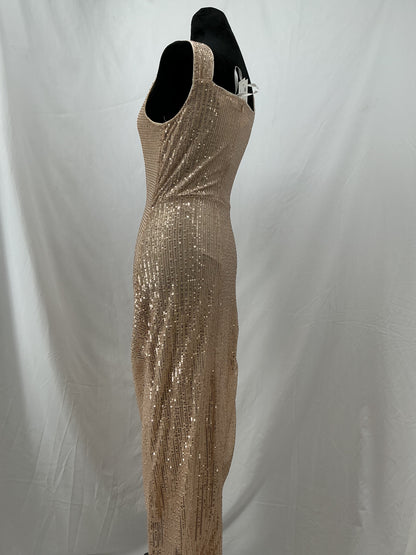 Grace Karin Gold Sequin Long Dress Size S