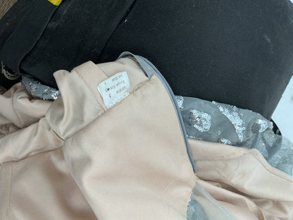 Silver Sequin Long Dress Size 2