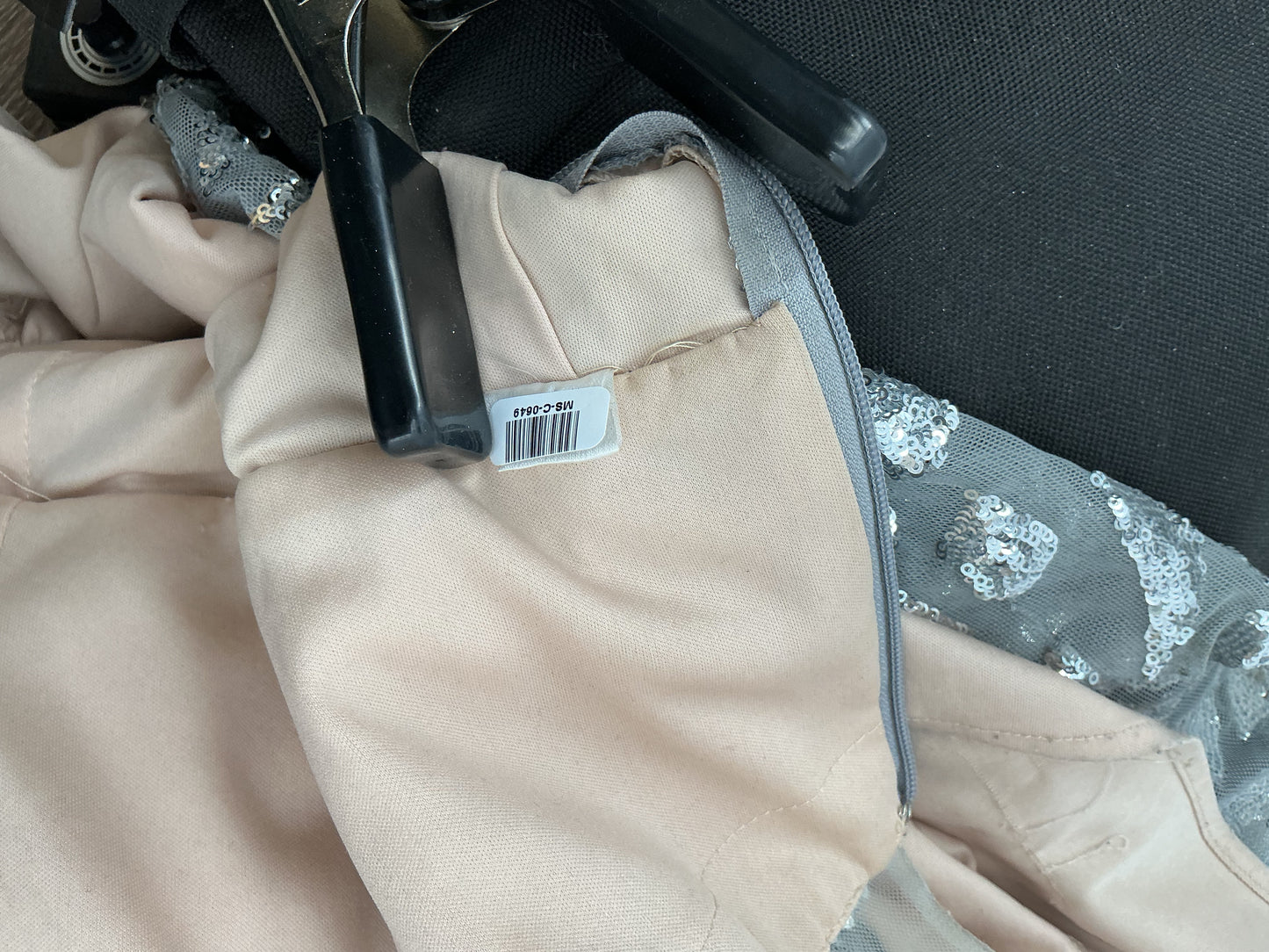 Silver Sequin Long Dress Size 2