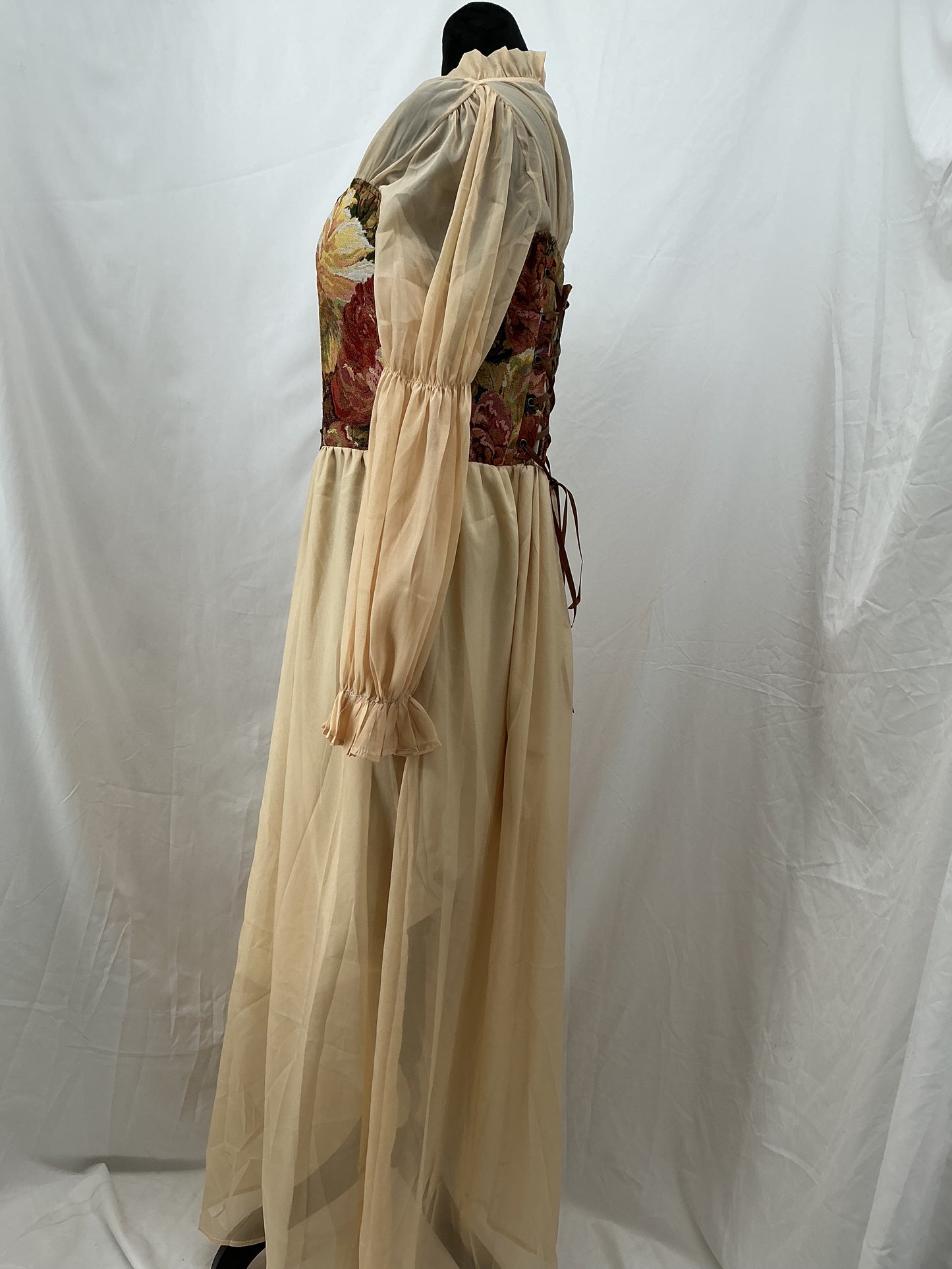 Long Sleeves Yellow Dress Size L