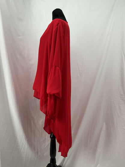 Pretty Garden Red Long Sleeves Blouse Size L