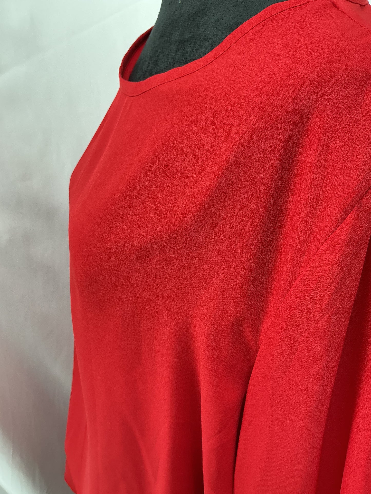 Pretty Garden Red Long Sleeves Blouse Size L