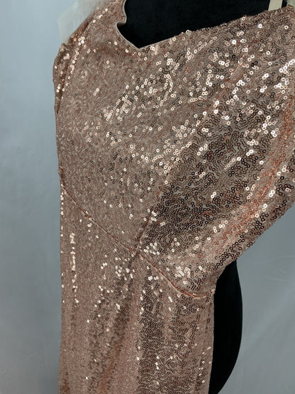 Rose Gold Sequin Long Dress Size S
