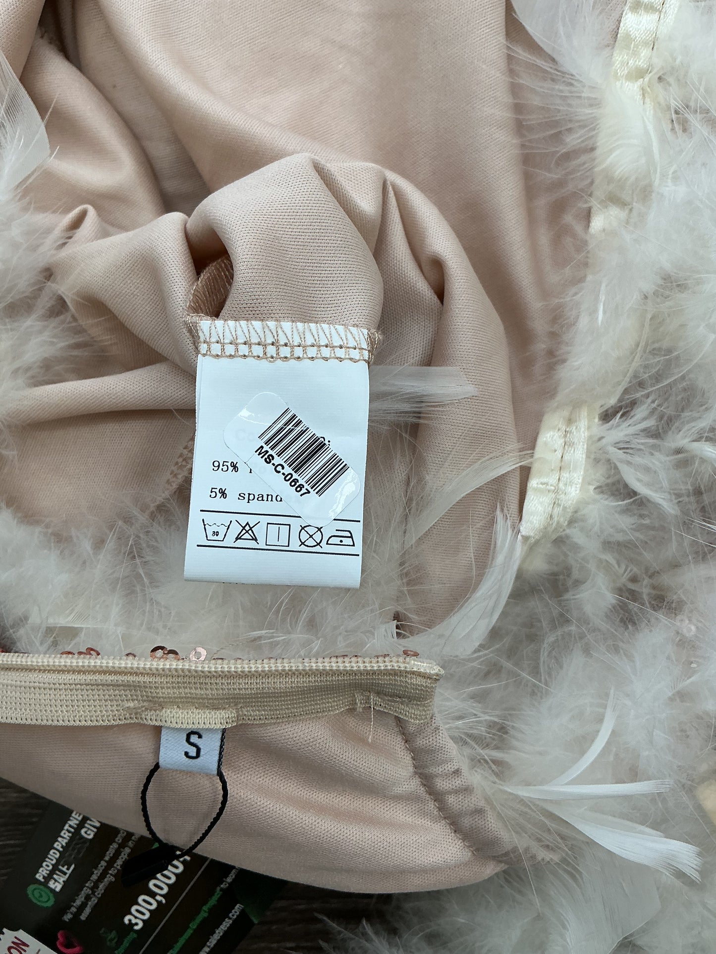 Rose Gold Sequin Long Dress Size S