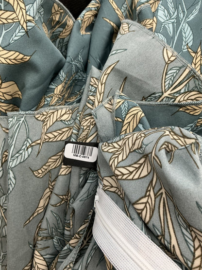 SHEIN Blue Long Sleeves Nightdress with Leaf pattern - Size L