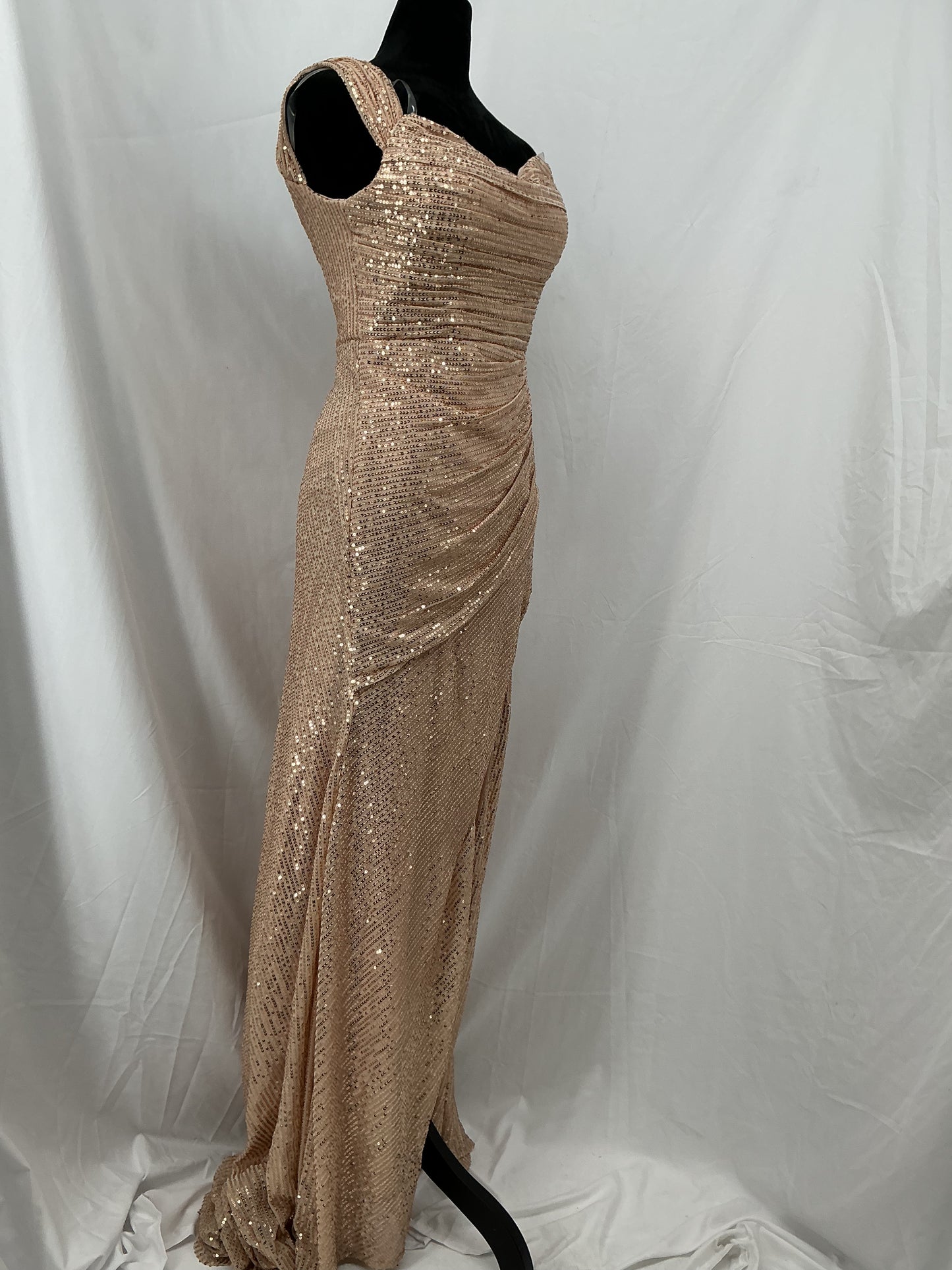 Gold Sequin Long Dress Size Unknown