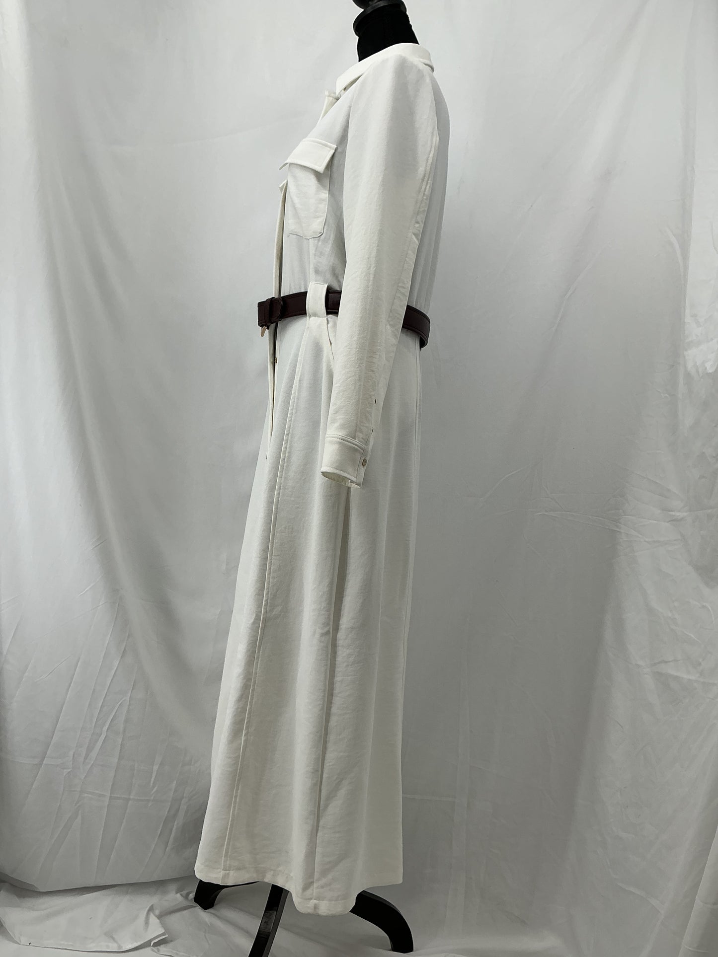 ZARA White Long Dress Coat Size M