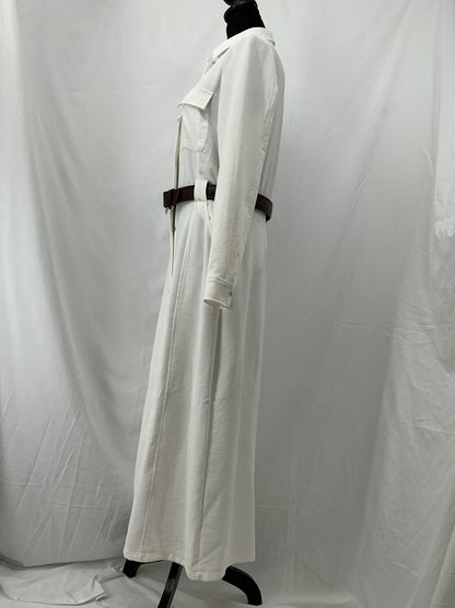 ZARA White Long Dress Coat Size M