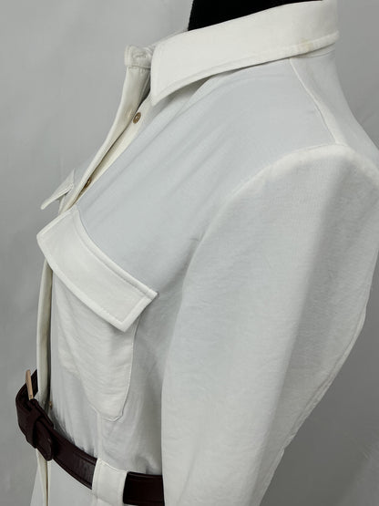 ZARA White Long Dress Coat Size M