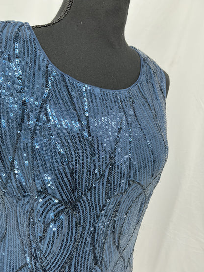 GRACE KARIN Blue Sequin Dress Size M