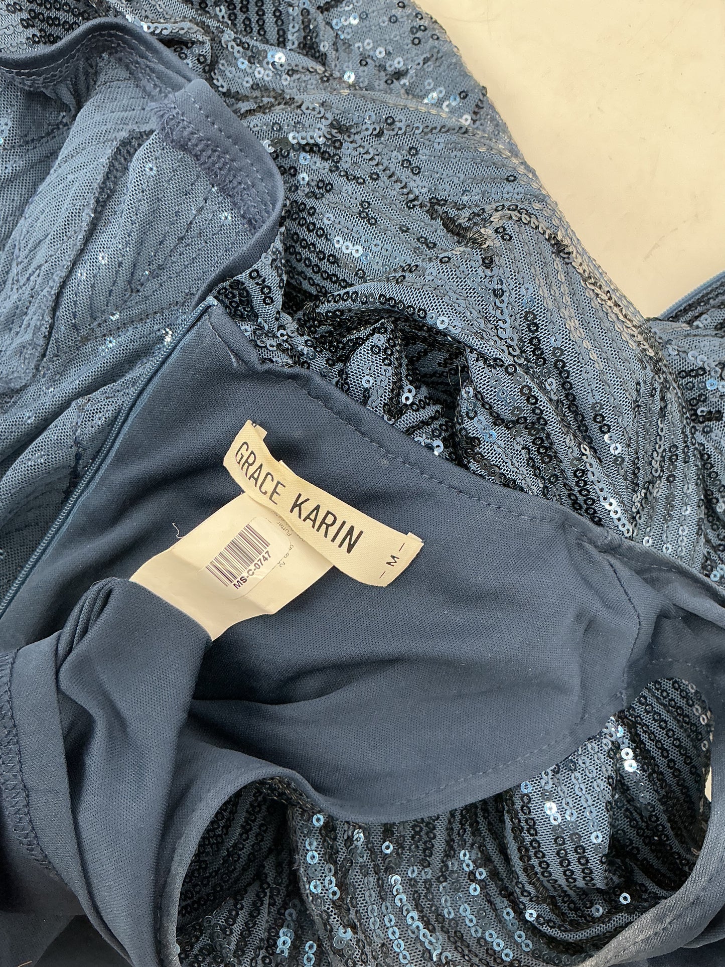 GRACE KARIN Blue Sequin Dress Size M