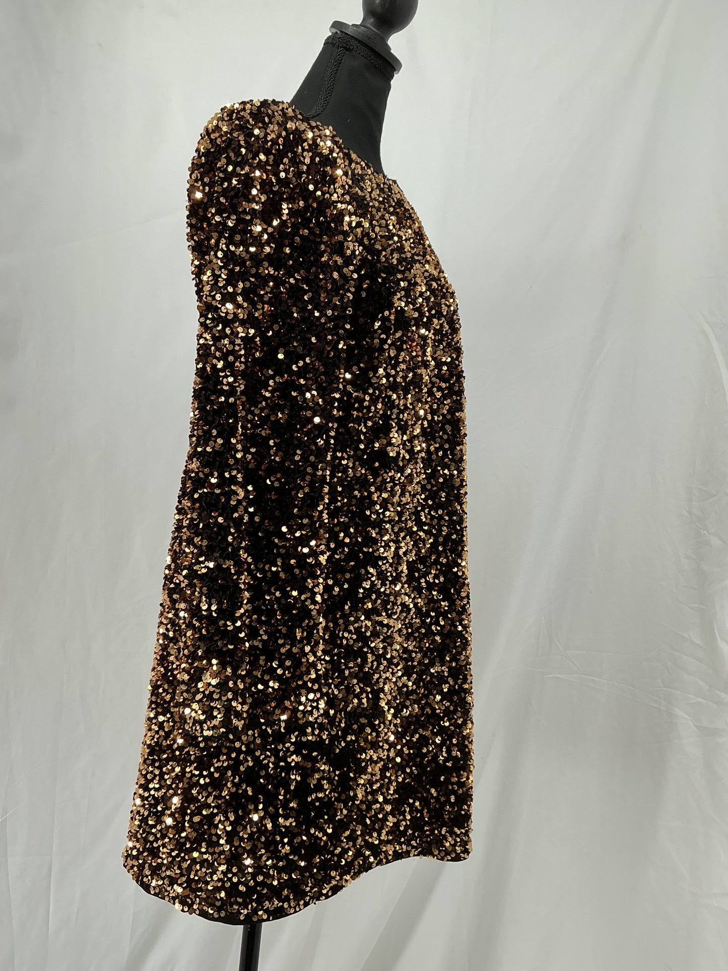 Black Top with Gold Sequins Size S